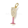 Brass Micro Pave Clear Cubic Zirconia Pendants CU-CBAEEA8-15G-2