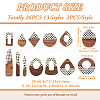 26Pcs 13 Styles Printed Opaque Resin & Walnut Wood Pendants RESI-TA0001-89-3