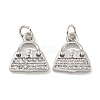 Rack Plating Brass Micro Pave Clear Cubic Zirconia Charms KK-U030-10P-1