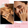 8Pcs 304 Stainless Steel Open Cuff Ring Component STAS-BBC0010-40G-5