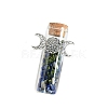 Natural Lapis Lazuli Chip Healing Crystals Wishing Bottles with Alloy Triple Moon Decor PW-WGD8D42-02-1