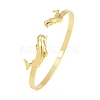 Marine Organism Brass Cuff Bangles for Women BJEW-D368-03E-G-4