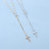 Alloy Crystal Rhinestone Cross Pendant Y Necklaces for Women WGC3C95-01-2