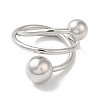 Rack Plating Brass Round Ball Cuff Rings RJEW-D015-02P-2