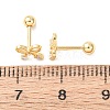 Bowknot 925 Sterling Silver Micro Pave Clear Cubic Zirconia Stud Earrings EJEW-K317-12G-5