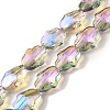 Transparent Electroplate Glass Beads Strands EGLA-F159-HR02-1