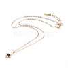 Brass Micro Pave Cubic Zirconia Star Pendant Necklaces NJEW-JN03283-02-3