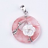 Watermelon Stone Glass Pendants G-F546-A02-2