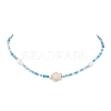 Summer Beach Sea Turtle Dyed Synthetic Turquoise & Glass Seed Beads Beaded Necklaces for Women NJEW-JN05081-02-1