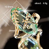 Leaf & Dragonfly Brass Glass Finger Rings FS-WGB6037-01-2