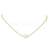 Natural Baroque Keshi Pearl Pendant 304 Stainless Steel Cable Chain Necklaces for Women NJEW-JN06225-4