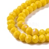 Electroplate Opaque Solid Color Glass Beads Strands EGLA-A034-P8mm-L02-3