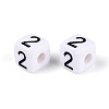 Opaque Acrylic European Large Hole Beads SACR-N020-01B-03-3