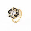 Brass Micro Pave Clear Cubic Zirconia Cuff Rings RJEW-S045-084E-NR-1