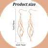 ANATTASOUL 3 Pairs 3 Colors Brass Twist Wave Dangle Earrings for Women EJEW-AN0003-26-2