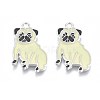 Rack Plating Alloy Enamel Pendants PALLOY-T075-158-1