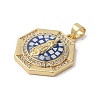 Brass Micro Pave Cubic Zirconia Pendants KK-K385-021G-3