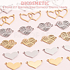 DICOSMETIC 24Pcs 6 Styles 201 Stainless Steel Connector Charms STAS-DC0011-02-4