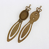 Antique Bronze Iron Bookmark Cabochon Settings X-PALLOY-N0084-14AB-NF-2