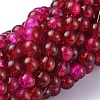 Spray Painted Crackle Glass Beads Strands CCG-Q002-8mm-08-1