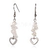 Heart Natural Crystal Dangle Earrings EJEW-JE01886-01-1