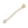 Brass Micro Pave Clear Cubic Zirconia Chain Extender KK-G491-52B-G-2