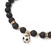 5Pcs 5 Styles Sport Theme Brass Enamel Charm Bracelets BJEW-JB12069-4