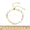 Adjustable Natural Cultured Freshwater Pearl & Brass Beads Slider Bracelets  for Women BJEW-JB13604-2