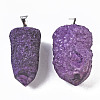 Rough Raw Electroplate Natural Druzy Agate Pendants G-S359-274C-2