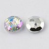2-Hole Taiwan Acrylic Rhinestone Flat Round Buttons BUTT-F015-15mm-14-2
