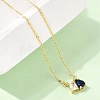 Brass Pave Cubic Zirconia Rectangle & Teardrop Pendant Cable Chain Necklaces KK-CBAB173-05G-02-2