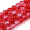 Transparent Crackle Baking Paint Glass Beads X1-DGLA-T003-01B-08-1