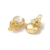Brass Lucky Bag Heart Charms with Shell KK-B079-18G-2
