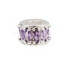 Column Rack Plating Brass Cubic Zirconia European Beads KK-L236-09S-1