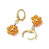 Woven Flower Glass Dangle Earrings EJEW-JE05815-4