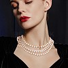 Shell Pearl Beaded Multi Layered Necklace JN1042A-3