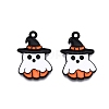 Halloween Theme Spray Painted Alloy Enamel Pendants ENAM-T020-09F-2