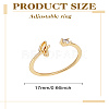 1Pc Letter Brass Rhinestone Open Cuff Rings for Women AJEW-LP0004-47J-G-2
