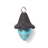 Dyed Synthetic Turquoise Pendants PALLOY-JF04264-3