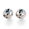 Alloy Rhinestone European Beads FIND-N009-11P-2