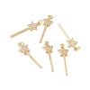 Rack Plating Brass Micro Pave Clear Cubic Zirconia Pendants ZIRC-C040-36G-4