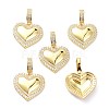 Brass Micro Pave Clear Cubic Zirconia Pendants KK-D004-15G-1