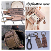  6Pcs 2 Style Imitation Leather & Walnut Wood Keychain KEYC-NB0001-47-6