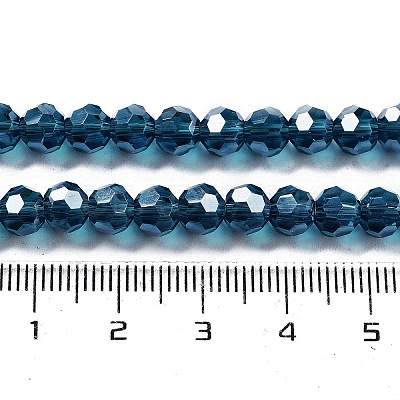 Electroplate Transparent Glass Beads Strands X-EGLA-A035-T6mm-A12-1