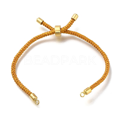 Braided Cotton Cord Slider Bracelet Making MAK-R001-01G-14-1