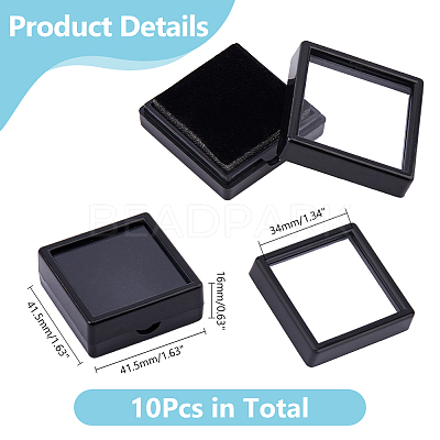 Acrylic Square Loose Diamond Box with Visible Window CON-WH0088-76B-02-1