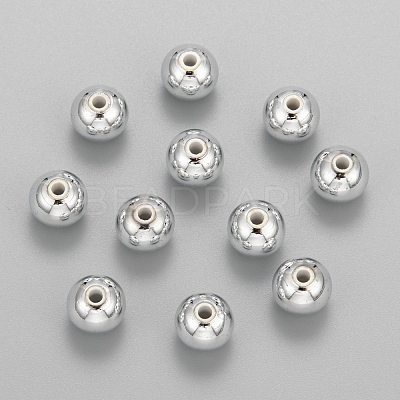 Plating Plastic Acrylic Round Beads PACR-L003-10mm-S-1