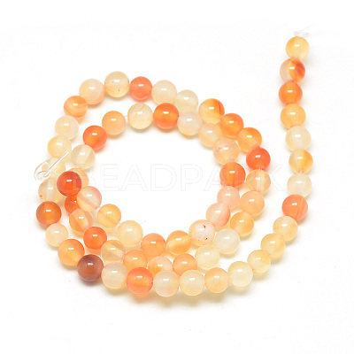Natural Carnelian Beads Strands X-G-Q462-8mm-45-1