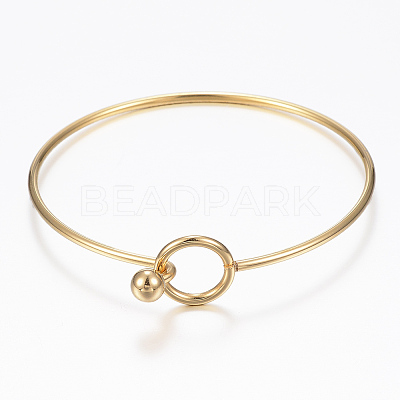 304 Stainless Steel Bangle BJEW-H530-01G-1