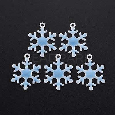 Spray Painted Alloy Enamel Pendants X-ENAM-N055-036B-NR-1